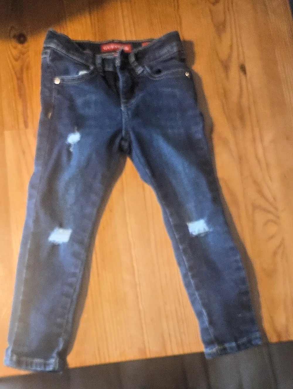 GUESS Kids Skinny Fit Distressed Denim Jeans Girls 3 Blue
